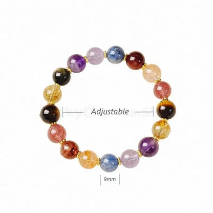 Natural Multi-Gem Crystal Love Luck & Wisdom Bracelet for Women-LuckyCharms.Shop