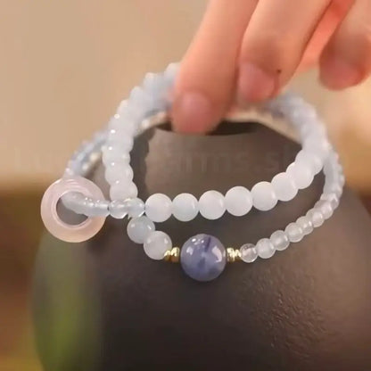 Natural Aquamarine Blue Luck & Protection Blessing Bracelet Love Health-LuckyCharms.Shop