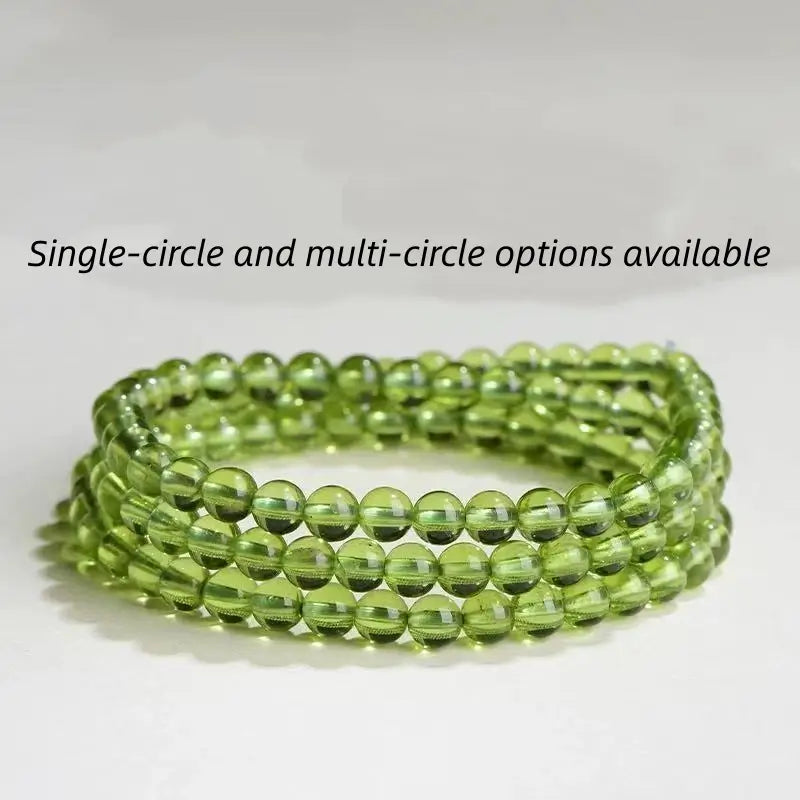 Natural Peridot Green Beaded multi-strand Bracelet for Success Love Health-LuckyChams.Shop