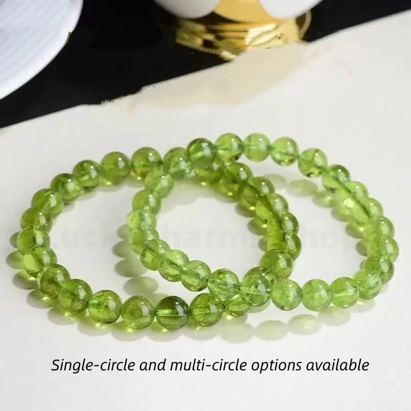 Natural Peridot Green Beaded multi-strand Bracelet for Success Love Health-LuckyChams.Shop