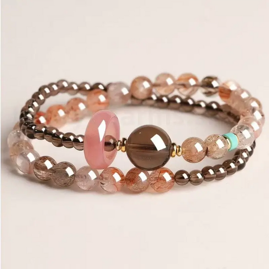 Natural Smoky Quartz Brown Success Wealth Blessing Bracelet Protection Luck-LuckyCharms.Shop