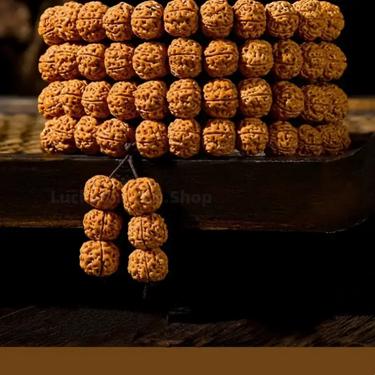 Nepalese Natural Vajra Bodhi 108-Bead Buddhist Mala Bracelet-LuckyCharms.Shop