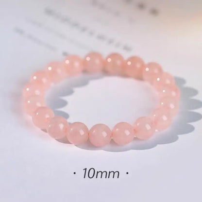 Natural Pink Rose Quartz Fortune & Love Beaded Bracelet-LuckyCharms.Shop