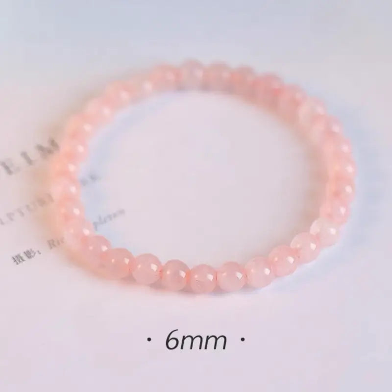 Natural Pink Rose Quartz Fortune & Love Beaded Bracelet-LuckyCharms.Shop