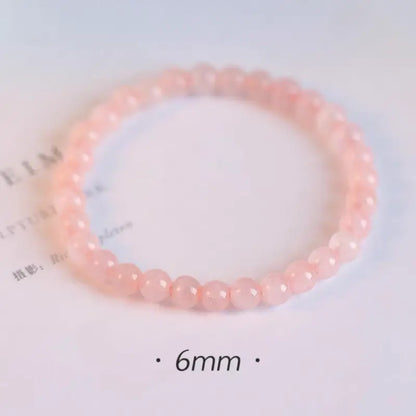 Natural Pink Rose Quartz Fortune & Love Beaded Bracelet-LuckyCharms.Shop