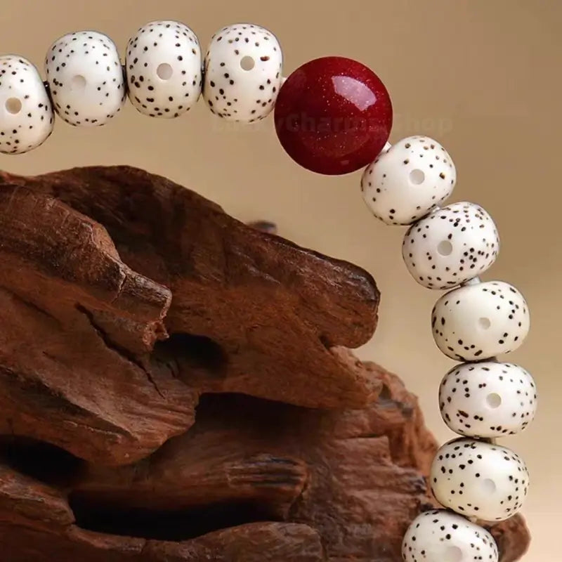 Putuo Blessing Star-Moon Bodhi, Cinnabar & Jade Fortune Bead Bracelet-LuckyCharms.Shop