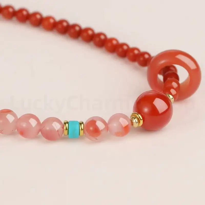 Natural Southern Red Agate Multi-strand Beaded Bracelet for Love-LuckyCharms.Shop