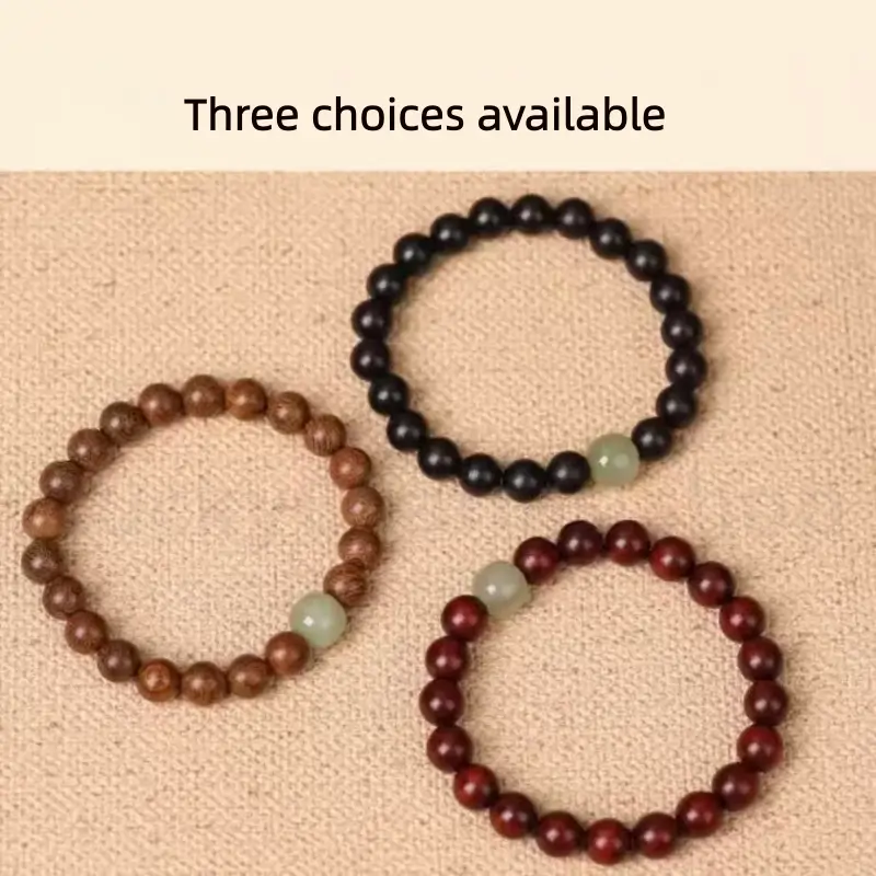 Hetian Jade Guru Bead Sandalwood Beaded Bracelet For Luck Wealth Success-LuckyCharms.Shop