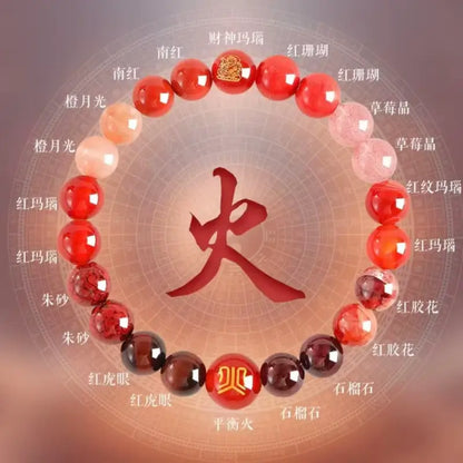 Natural Crystal WuXing Five Elements Deficiency Supplementing Blessing Bracelet-LuckyCharms.Shop
