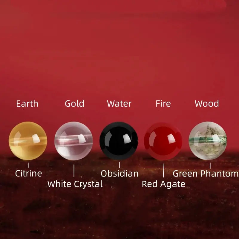 天然辰砂 五行エネルギー 開運ビーズ シングルループブレスレット | 高純度辰砂、守護と祝福のために