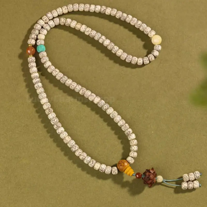 Wutai Mountain Blessing 108-Bead Star-Moon Bodhi Bracelet | Sandalwood Lotus Pendant Buddhist Mala-LuckyCharms.Shop