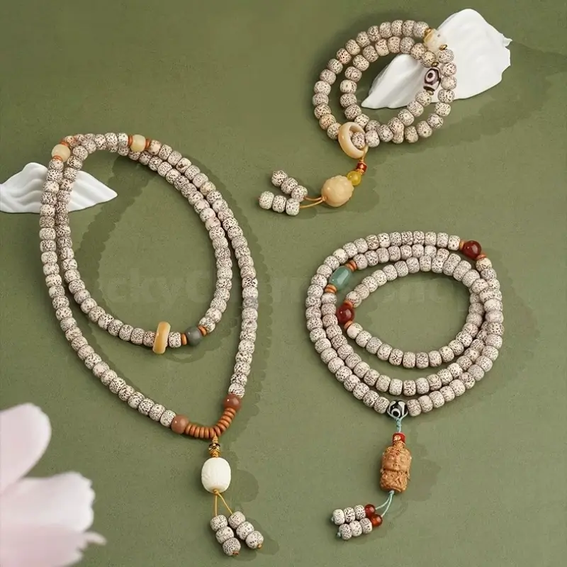 Potala Palace Enpowered Star-Moon Bodhi 108-Bead Buddhist Mala Bracelet-LuckyCharms.Shop