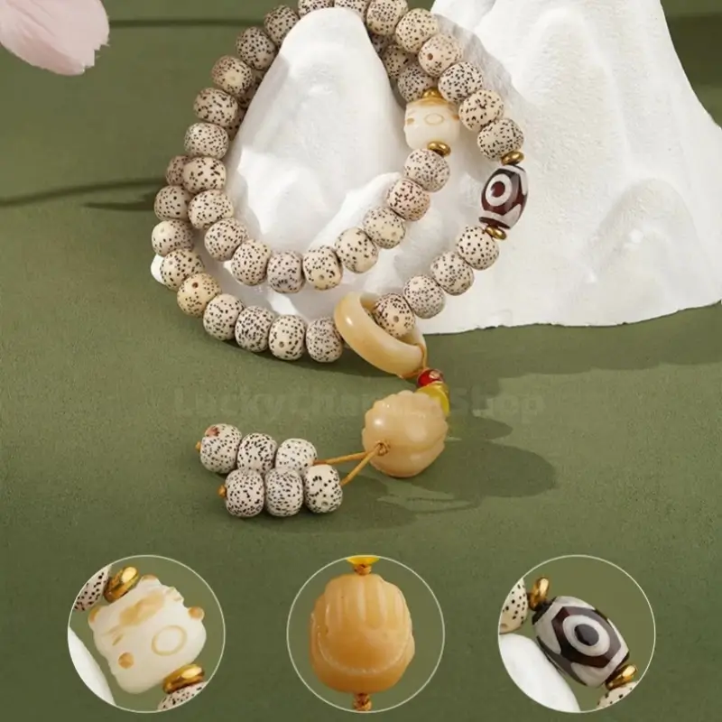 Potala Palace Enpowered Star-Moon Bodhi 108-Bead Buddhist Mala Bracelet-LuckyCharms.Shop