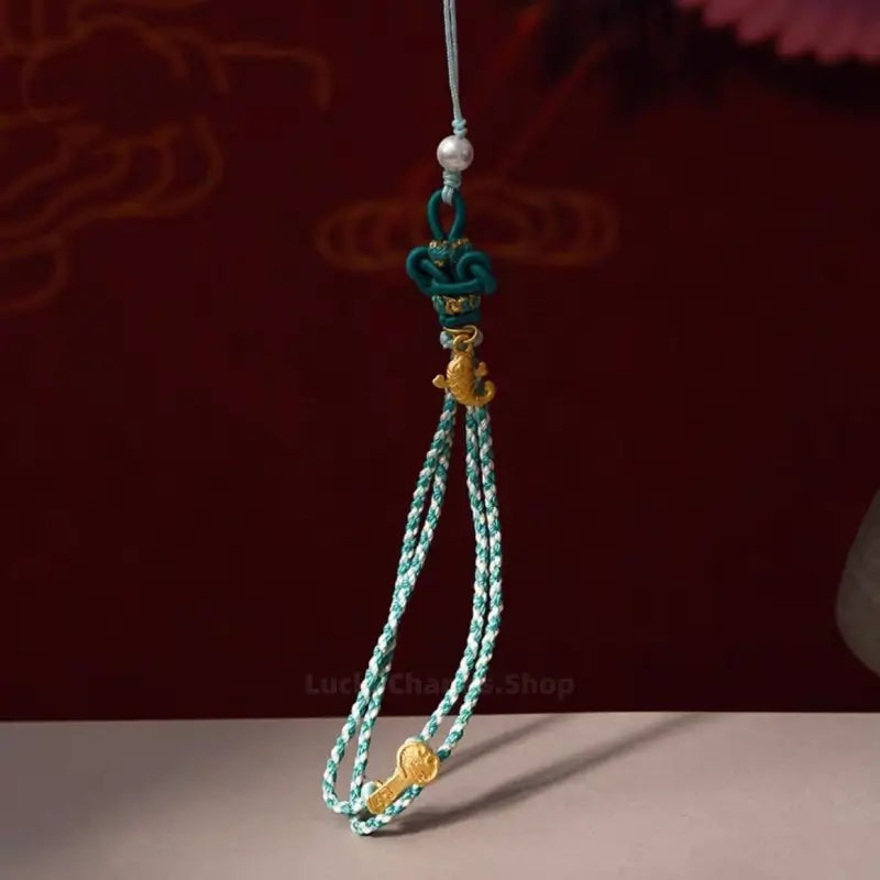 National Museum Auspicious Ruyi & Wenchang Knot Hanging Cord Bracelet-LuckyCharms.Shop