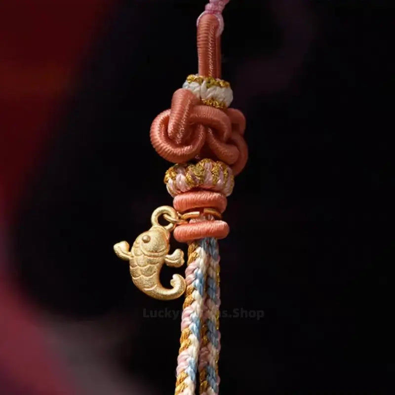 National Museum Auspicious Ruyi & Wenchang Knot Hanging Cord Bracelet-LuckyCharms.Shop