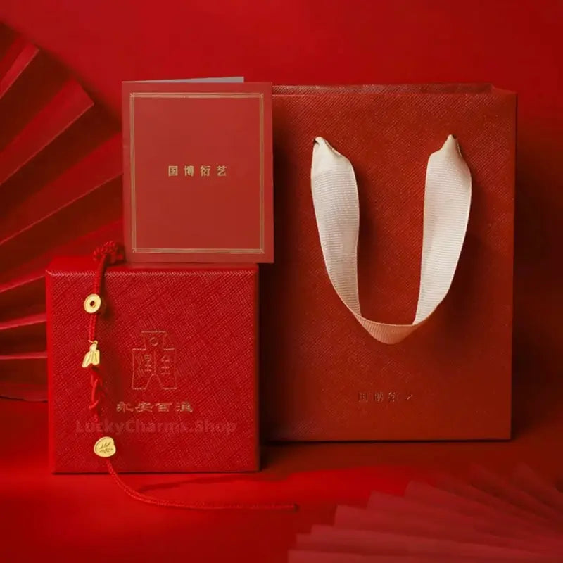 24K Gold-Plated All Things Auspicious Red Bracelet | Promotion Blessing Jewelry-LuckyCharms.Shop