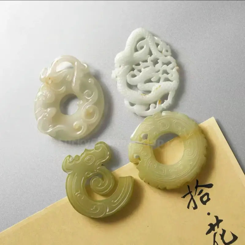 National Museum of China Jade Carving Style Fridge Magnet | Hollow Retro Lucky Decor | Ancient Jade Pendant Inspired Gift