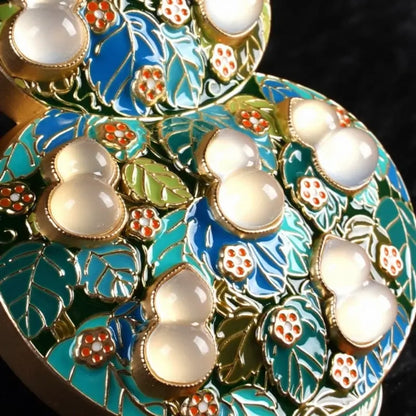 Henan Museum Enamel Inlaid Jade Gourd Fridge Magnet | 3D Cultural Relic Souvenir-LuckyCharms.Shop