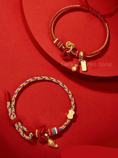 "Success in Exams" 18K Gold Hand-Woven Academic Success Lucky Bracelet-LuckyCharms.Shop