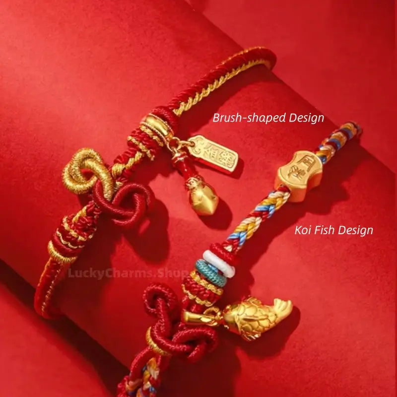 "Success in Exams" 18K Gold Hand-Woven Academic Success Lucky Bracelet-LuckyCharms.Shop