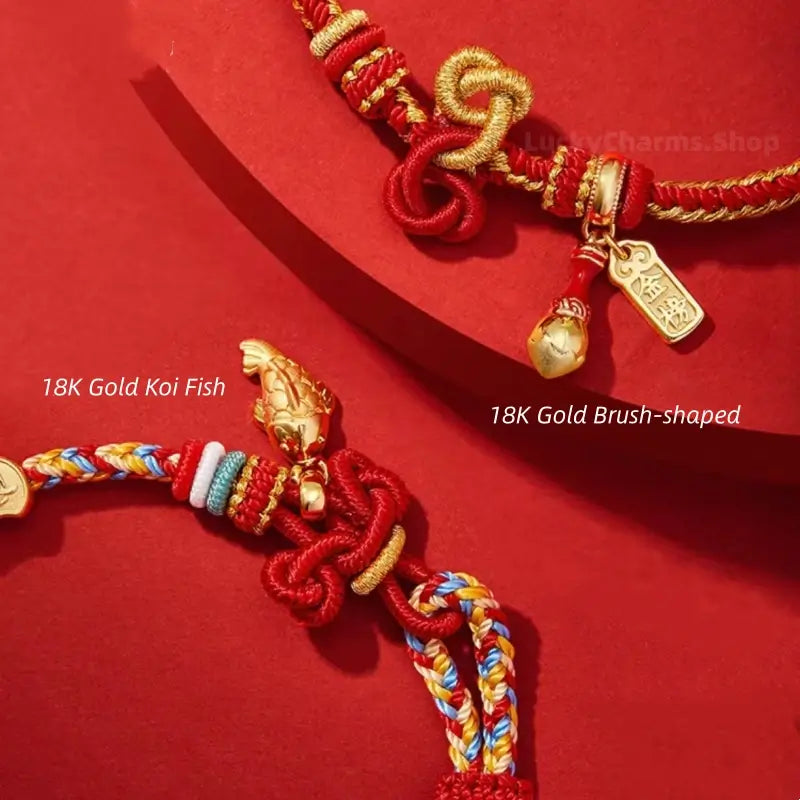 "Success in Exams" 18K Gold Hand-Woven Academic Success Lucky Bracelet-LuckyCharms.Shop
