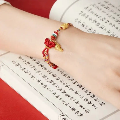 "Success in Exams" 18K Gold Hand-Woven Academic Success Lucky Bracelet-LuckyCharms.Shop