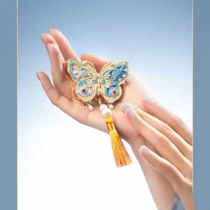 Baume parfumé solide Papillon Gemme du Musée du Palais | Parfum de rose à la cire d'abeille naturelle | Parfum portable inspiré de la dynastie Qing