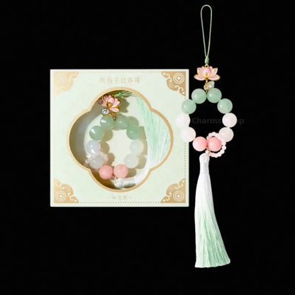The Palace Museum Blessing Beaded Phone Charm | Crystal Pendant for Luck Wealth Peace | Chinese Style Souvenir-LuckyCharms.Shop