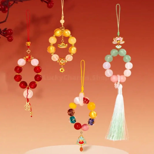 Porte-bonheur pour téléphone portable du Musée du Palais | Pendentif en cristal pour la chance, la richesse et la paix | Souvenir de style chinois