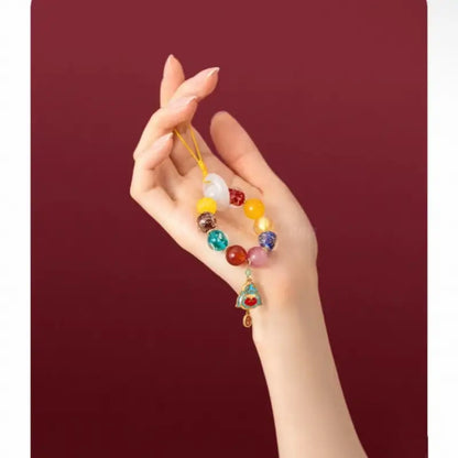 The Palace Museum Blessing Beaded Phone Charm | Crystal Pendant for Luck Wealth Peace | Chinese Style Souvenir-LuckyCharms.Shop