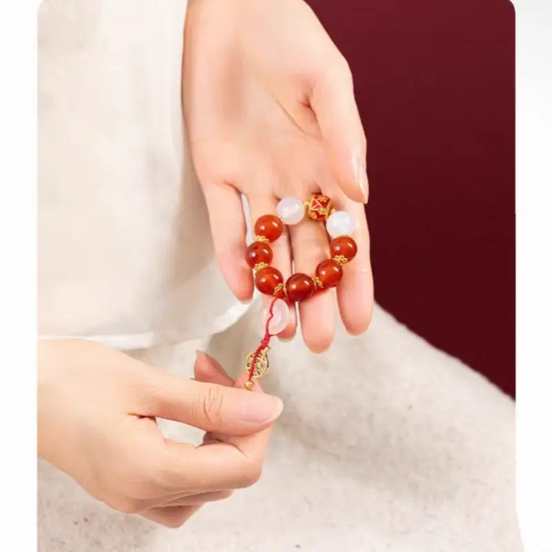 The Palace Museum Blessing Beaded Phone Charm | Crystal Pendant for Luck Wealth Peace | Chinese Style Souvenir-LuckyCharms.Shop