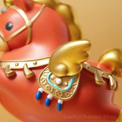 Figurine à tête branlante Cheval de la Fortune du Musée du Palais | Ornement de voiture inspiré de Xu Beihong | Cadeau de l'Année du Cheval porte-bonheur