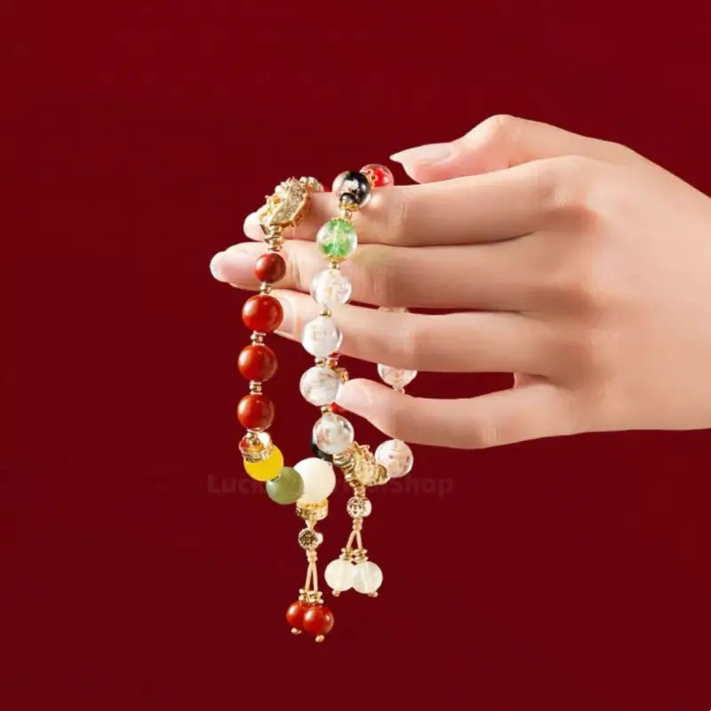 Five Jambhalas Wealth-Attracting Bracelet | Tibetan Buddhism Auspicious Accessory-LuckyCharms.Shop