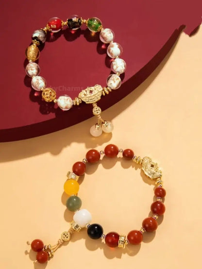 Five Jambhalas Wealth-Attracting Bracelet | Tibetan Buddhism Auspicious Accessory-LuckyCharms.Shop