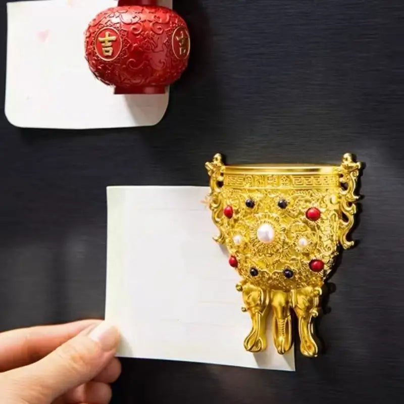 Golden Goblet of Eternal Stability Fridge Magnet from The Palace Museum-LuckyCharms.Shop