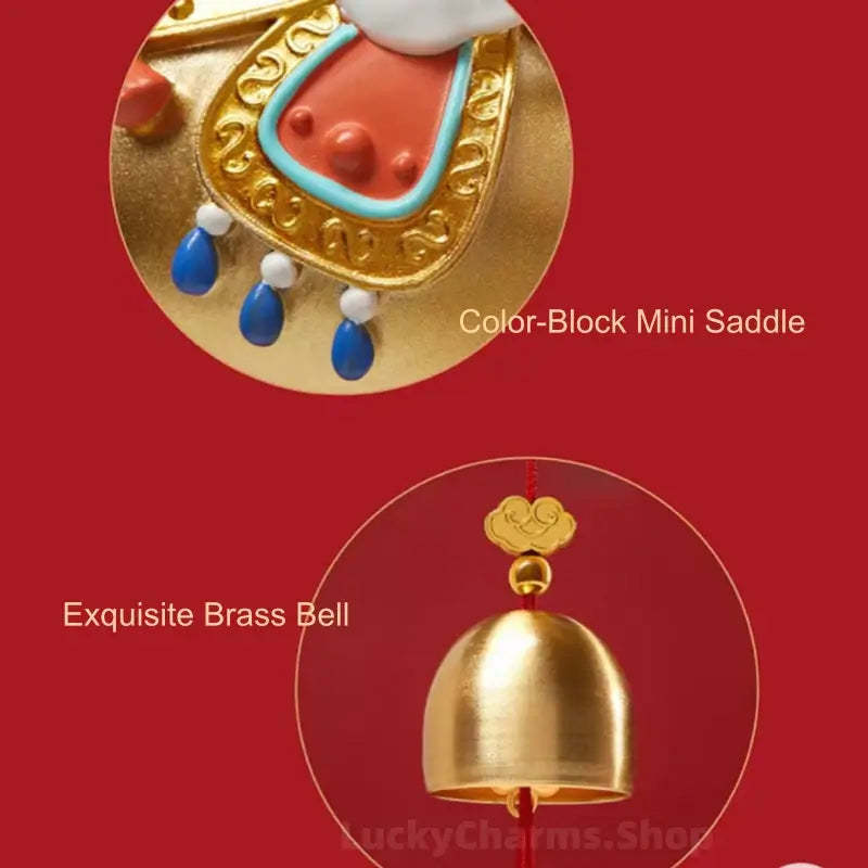 Aimant de réfrigérateur Cloche de bénédiction du Cheval d'or du Musée du Palais | Décoration et cadeau Année du Cheval