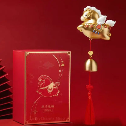 Aimant de réfrigérateur Cloche de bénédiction du Cheval d'or du Musée du Palais | Décoration et cadeau Année du Cheval