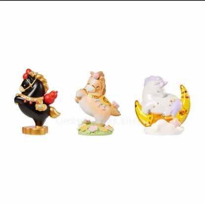 Figurine de cheval porte-bonheur du Musée du Palais | Décoration porte-bonheur inspirée de la dynastie Tang (3 styles) | Cadeau de l'année du Cheval