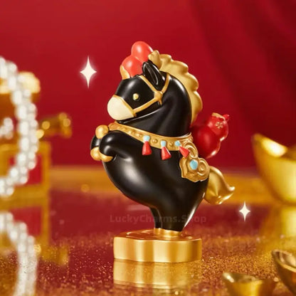 Figurine de cheval porte-bonheur du Musée du Palais | Décoration porte-bonheur inspirée de la dynastie Tang (3 styles) | Cadeau de l'année du Cheval