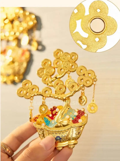 Chinese Auspicious Wealth Money Tree Fridge Magnet | Chinese New Year Gift Souvenir-LuckyCharms.Shop