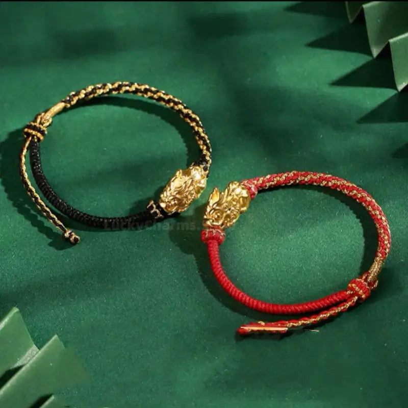 Chinese Imperial Pixiu Couple Bracelet | Palace Museum Gold-Plated Lucky Talisman-LuckyCharms.Shop