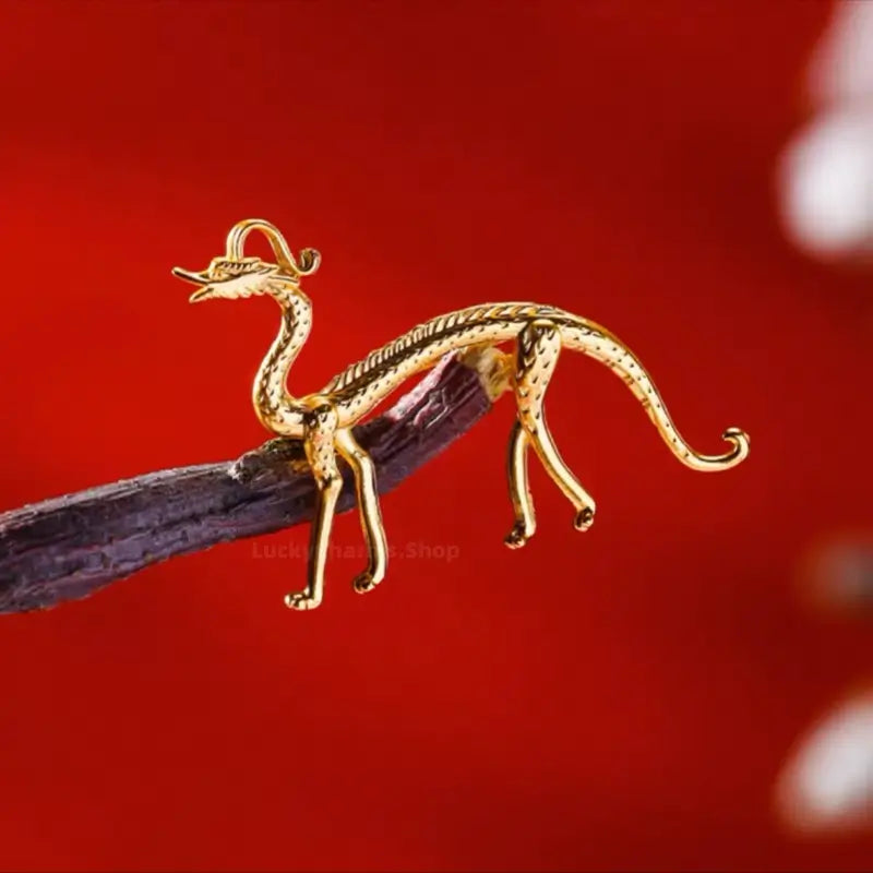 Shaanxi History Museum Gilded Brooch | Cultural Relic Inspired, Auspicious Meaning, Safety Lock - Gift & Daily Wear-LuckyCharms.Shop