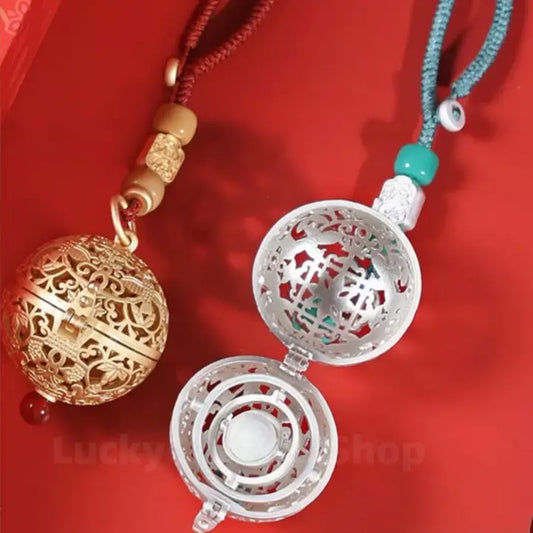 Limited Edition Spherical Mini Sachet Pendant - Gold & Silver-LuckyCharms.Shop
