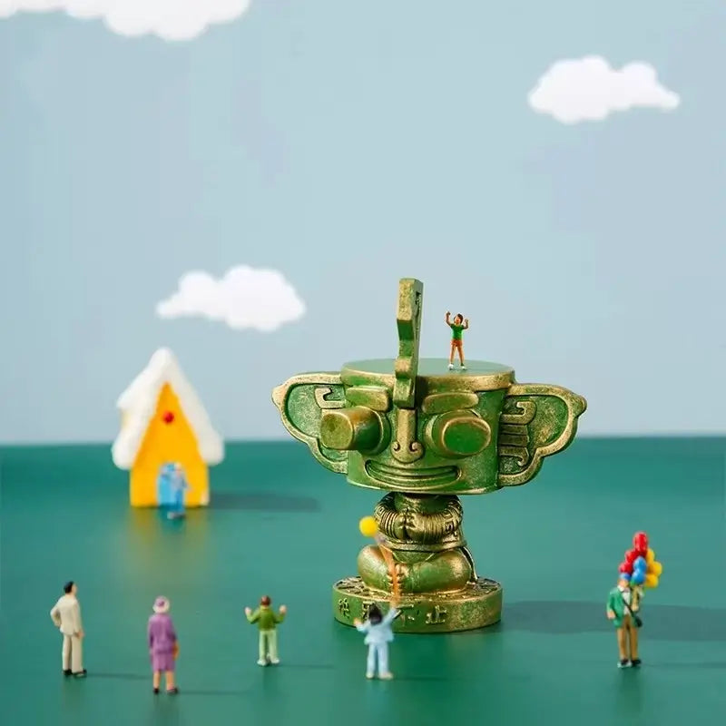 Bronze Shaking-Head Figurine from The Sanxingdui Museum-LuckyCharms.Shop