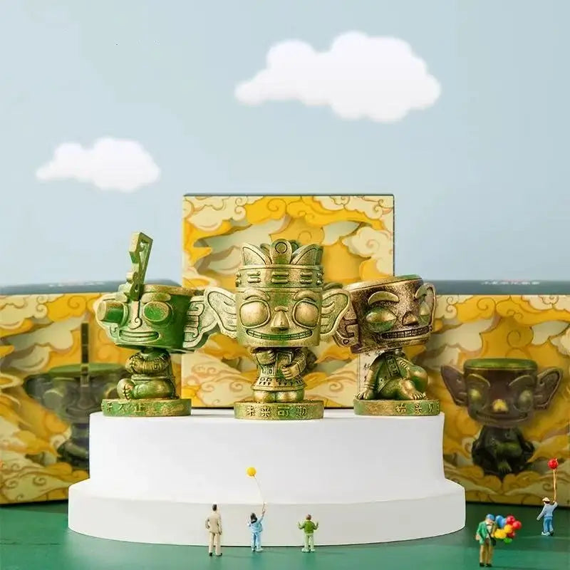 Bronze Shaking-Head Figurine from The Sanxingdui Museum-LuckyCharms.Shop