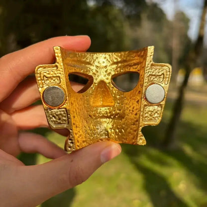 Gold Mask 3D Fridge Magnet from The Sanxingdui Museum-LuckyCharms.Shop