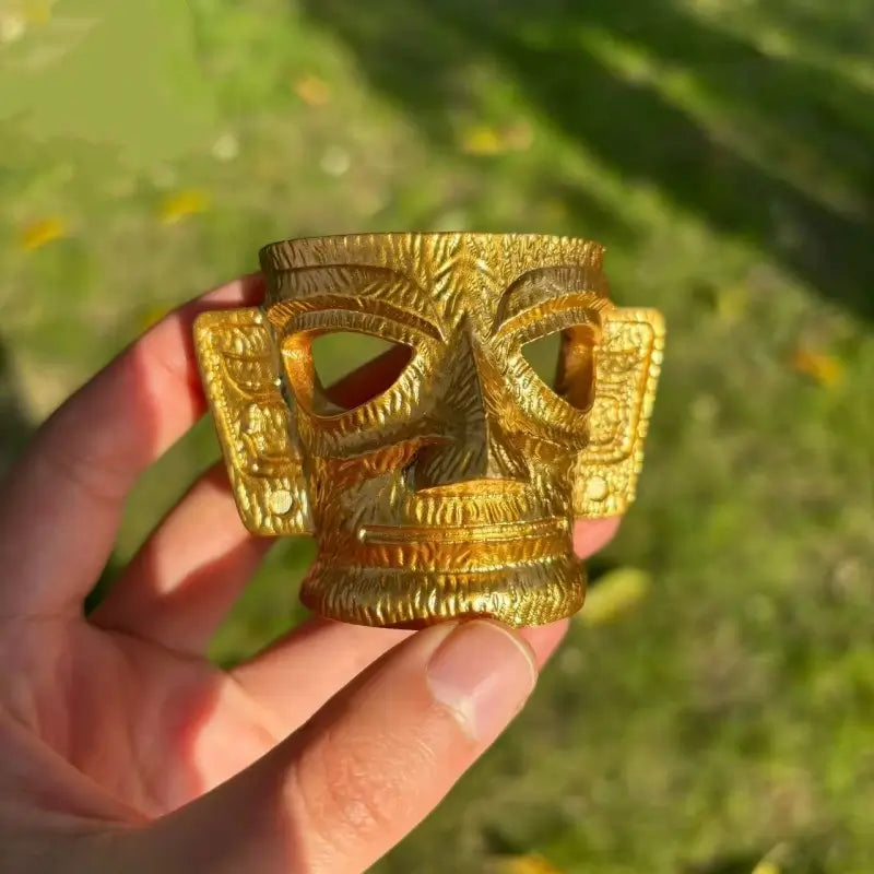 Gold Mask 3D Fridge Magnet from The Sanxingdui Museum-LuckyCharms.Shop