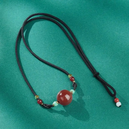 Potala Palace Enpowered Nanhong Agate Luck-Transforming Bead Pendant Necklace-LuckyCharms.Shop