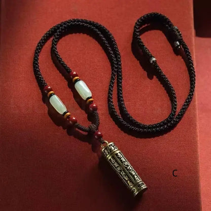 Openable Brass Gau Box Six-Syllable Pendant Necklace-LuckyCharms.Shop