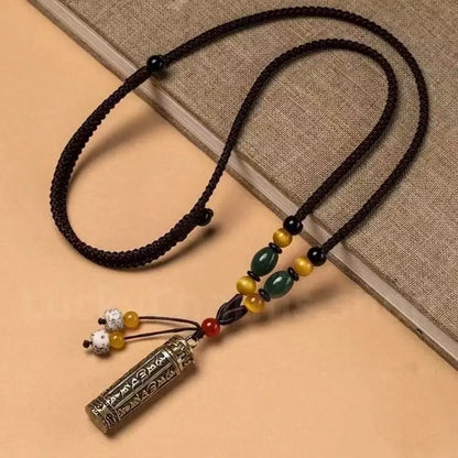 Openable Brass Gau Box Six-Syllable Pendant Necklace-LuckyCharms.Shop